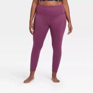 NEW All in Motion Contour Power Waist High-Rise Leggings 26" Dark Plum